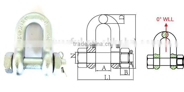 HIGH STRENGTH SCREW PIN BOLT TYPE BOW SHACKLE / DEE SHACKLE