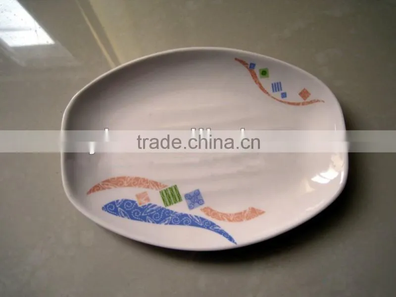 irregular oval shaped melamine plate