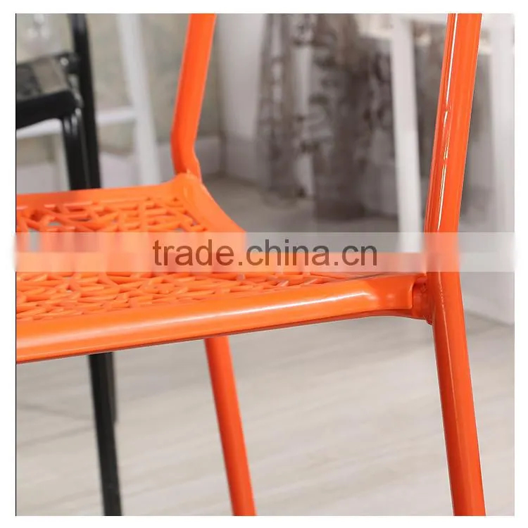 Plastic dining chairs with metal legs
