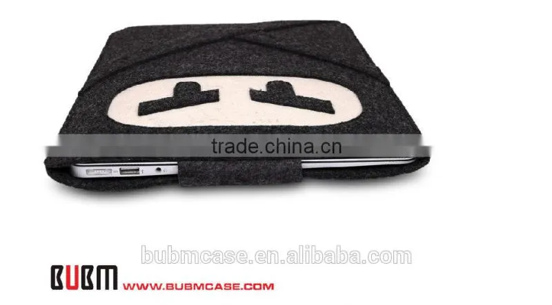 Black color 9.7 inch Wool Felt Tablet Case Cute Cartoon Naruto Bag Tablet Sleeve Tablet Pouch