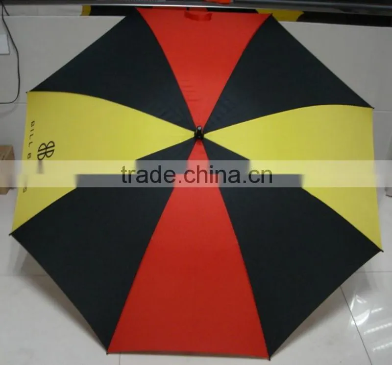 red yellow black combination multi-color fiberglass fashion golf Umbrella