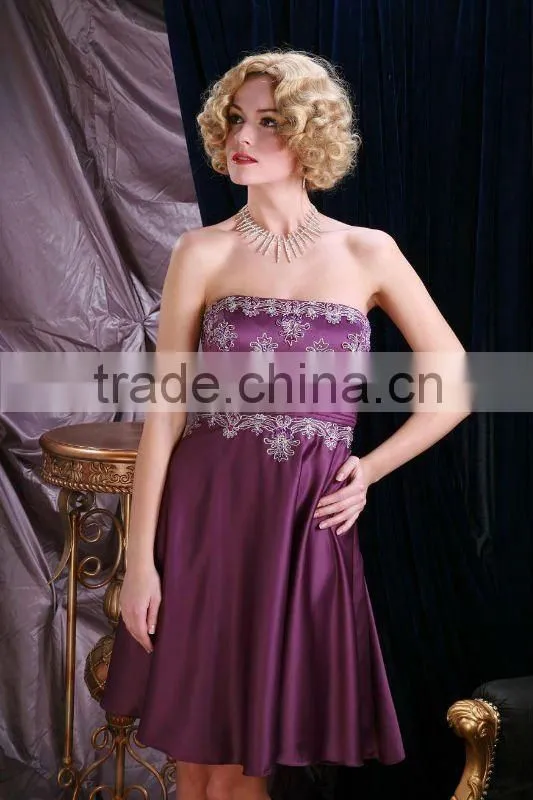 purplish red cocktail dress E5146