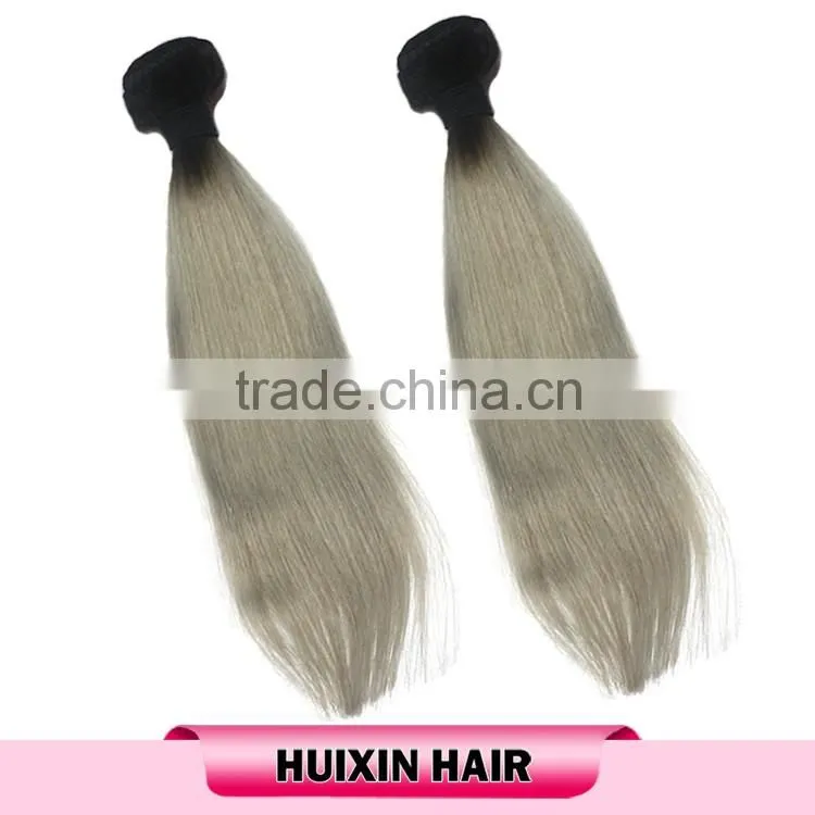 brazilian grey ombre hair,high quality human hair two tone ombre body wave brazilian grey ombre hair