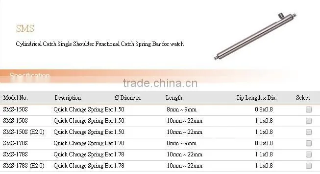 304 stainless steel watch spring bar