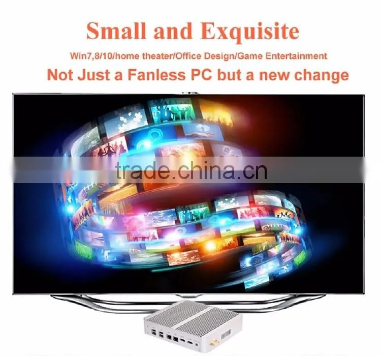 Partaker B3 Business 2 Ethernet Mini PC Fanless Linux Embedded Computer with Intel Core I5 4258u 5200u 5250u Processor