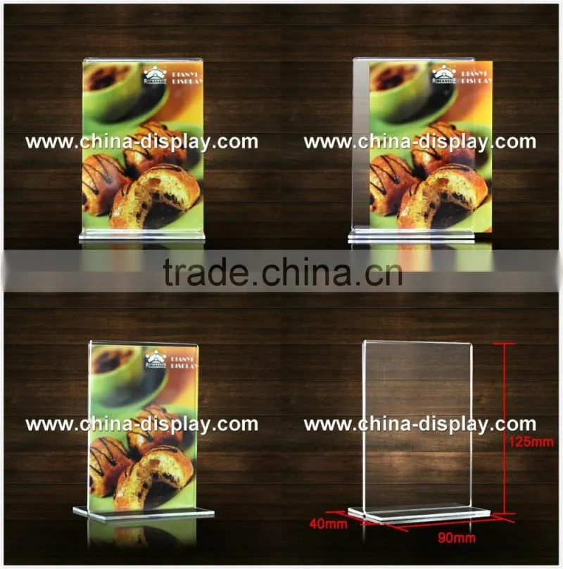 L / Tshape acrylic sign holder a5 size acrylic menu holder