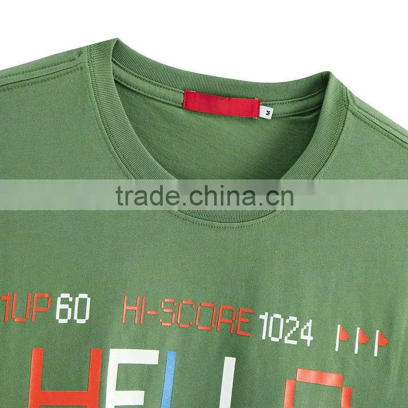 Mens CVC Cotton T-shirt Custom Rubber Printed T Shirt