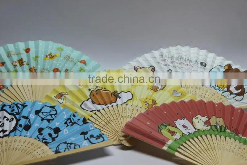 Lovely theme Bamboo paper craft hand fan