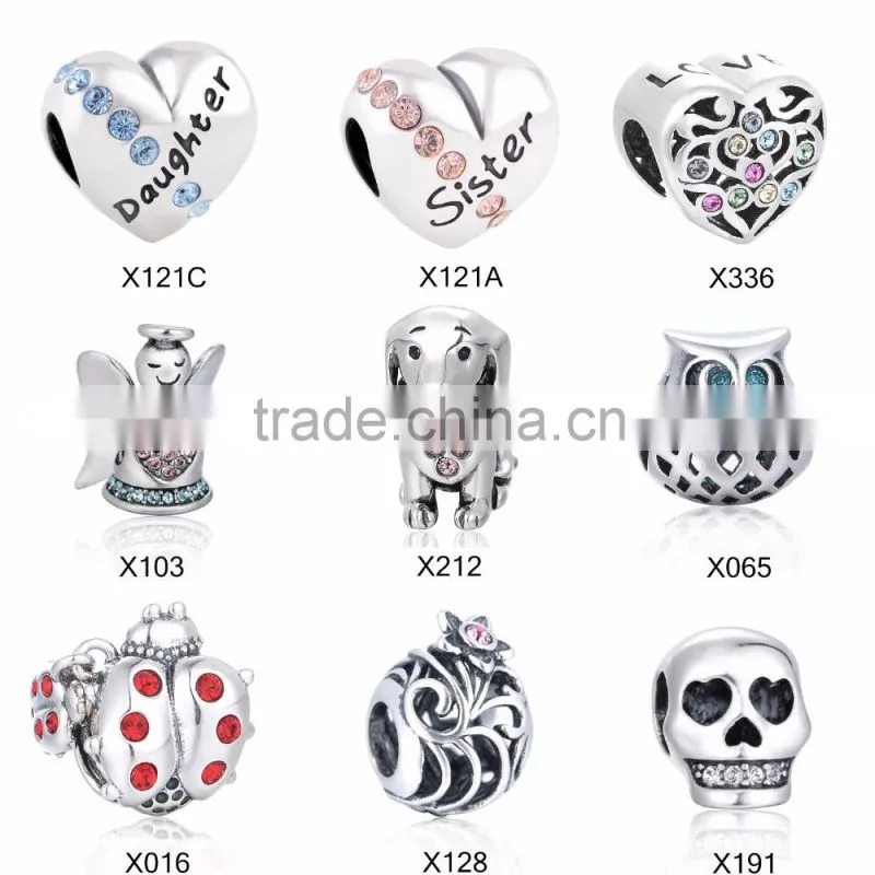 X208 Handmade Silver Motorcycle Charms,Real 925 Silver Diy Charm Pendants For Men