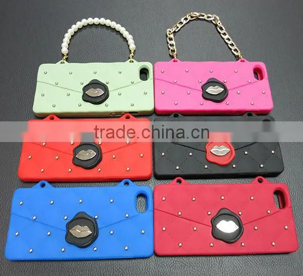 Newest Handbag Like Silicone Rubber Case for iPhone 4