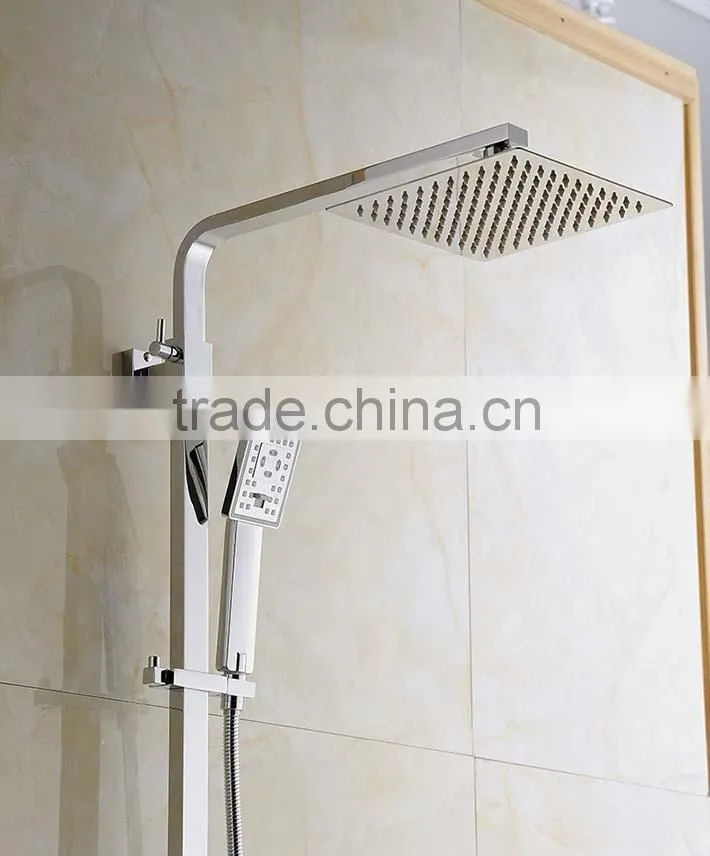 Hot sale wall mounted square design bath&shower faucet set with rainfall shower head