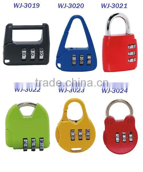 Colourful Built in 3 digit combination Luggage Lock