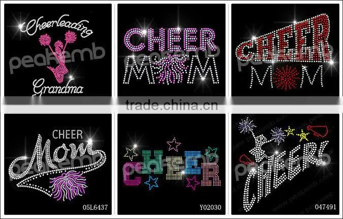 Beautiful Cheer Mom Rhinestone Hotfix Motif Design