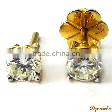 Solitaire Diamond Earrings, Diamond Stud Earrings, Dimaond Jewelry