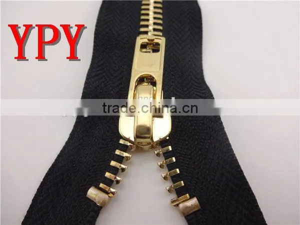 light gold metal zipper