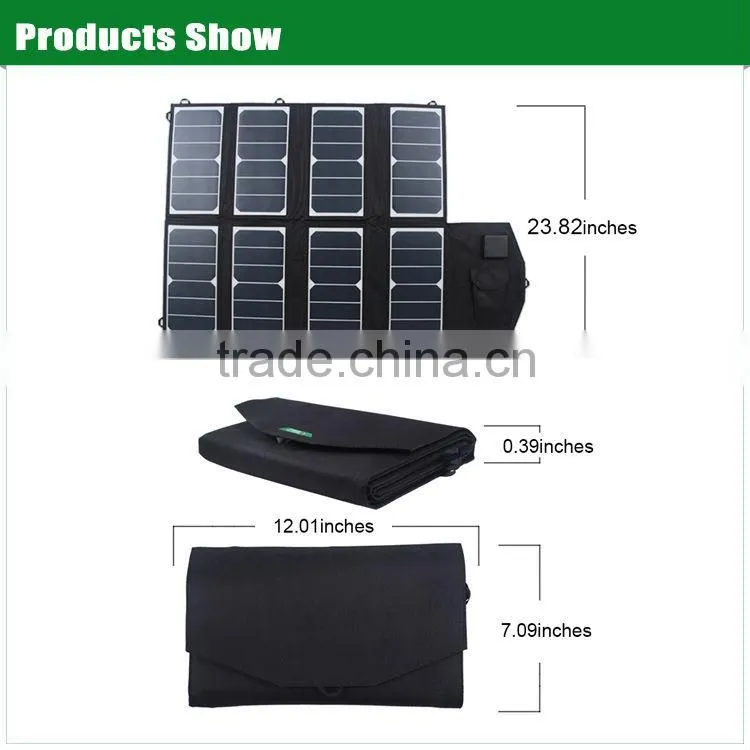 highest efficiency 52W solar energy power charger for laptop for camping