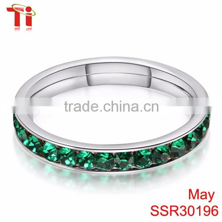 Wholesale high quality china birthstone rings factory stainless steel jewelry