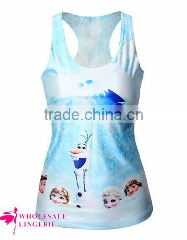 wholesale stringer tank top wholesale print flower Tank Top women