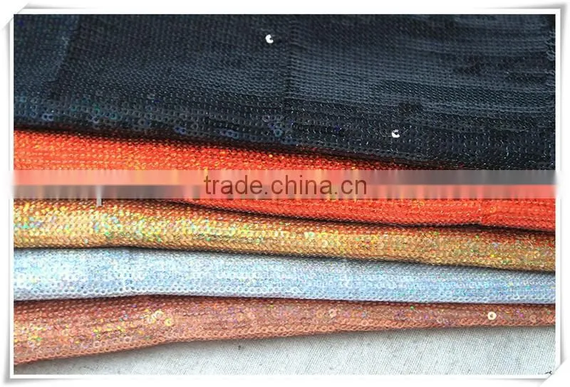 Wholesale New Arrival shiny colors textile sequin stock fabric for evening dress