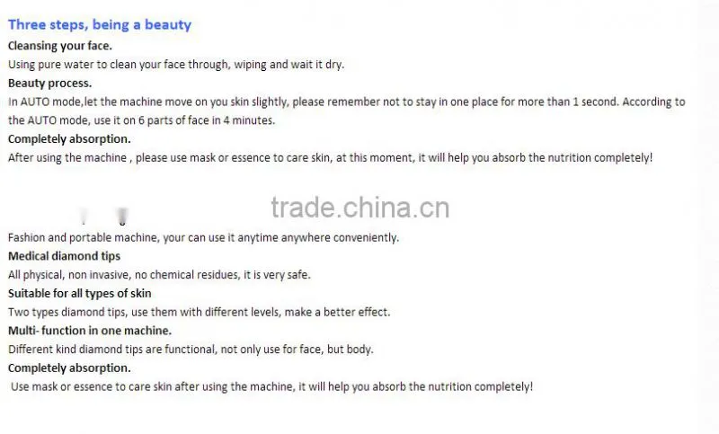 2016 hot sale 6 in 1 Best Home Portable Diamond Microdermabrasion Machine