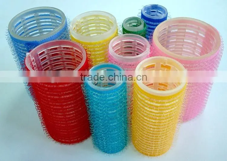 Wholesale plastic Soft Foam Sponge Velcro Hair Roller for salon