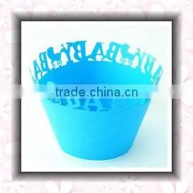 Blue butterfly decorative cupcake wrapper for 2016 Olympic Game