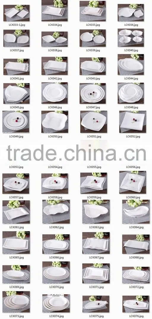 hot sale restaurant use white melamine rectangular plates