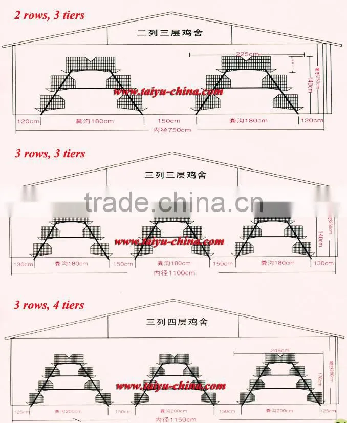 TAIYU factory battery broiler cage system