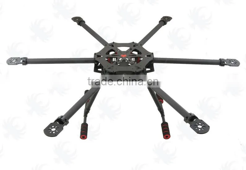 Hexa-rotor copter carbon fiber frame foldable, FPV hexacopter multicopter RC flight model aerial photography