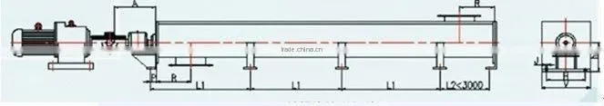 High temperature material shaftless screw conveyor system
