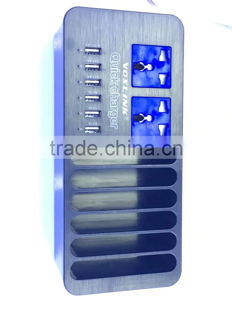 Multi-Functional Smart Digital Power Charger With 6 Ports For IPhone 6s IPad Air Mini Samsung Smartphone Tablet Laptop