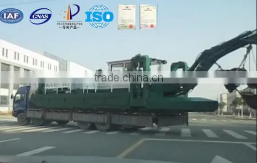 Amphibians excavator type dredging boat