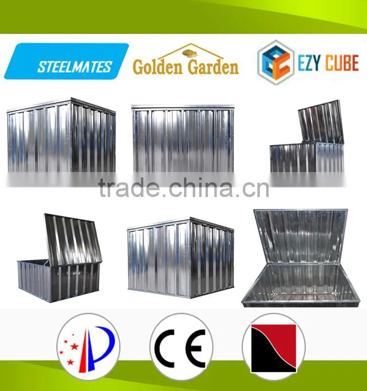 Waterproof modular environmental control metal garden storage box