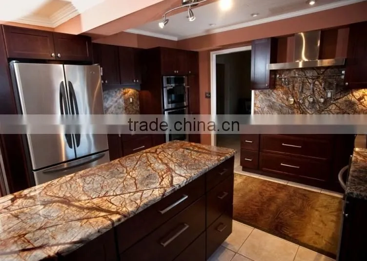 rainforest brown marble installation of the marble kitchen countertop