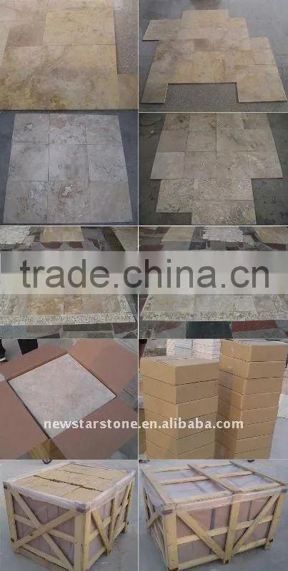 white tumbled travertine tile