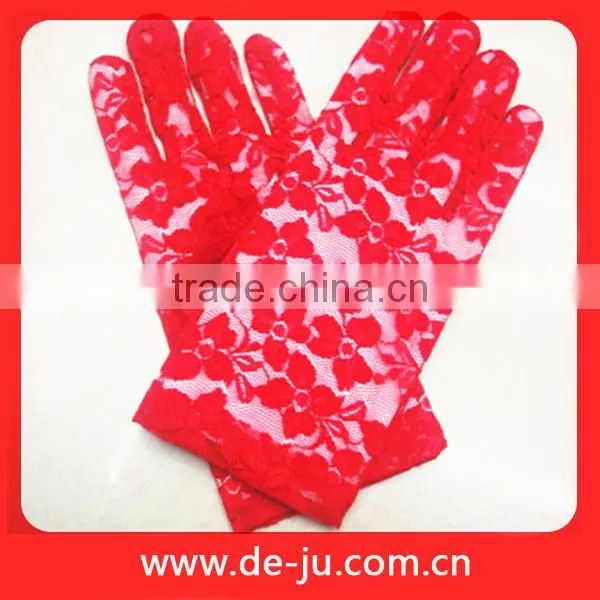 Ceremony Colorful Decoration Bridal Red Gloves