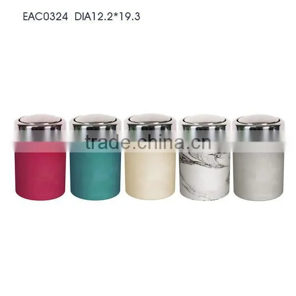 factory directly sale marble yellow kitchen canisters