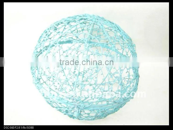 Blue iron decorative with mix pearl hand exercise ball