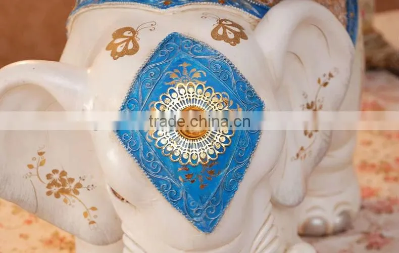 2014 New Products Home Decoration White Resin Elephant Sculpture