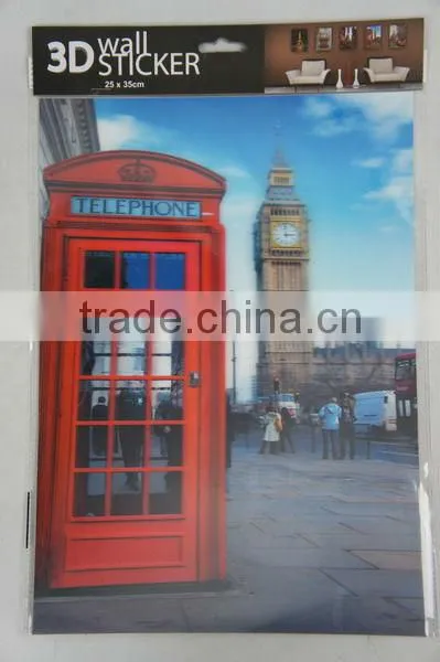 3D Wall Sticker Home Decor- Bus/Eiffel Tower/Building Design