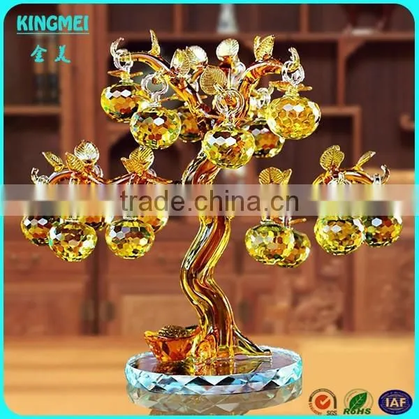Business gifts K9 crystal gold ingot tree for christmas decor