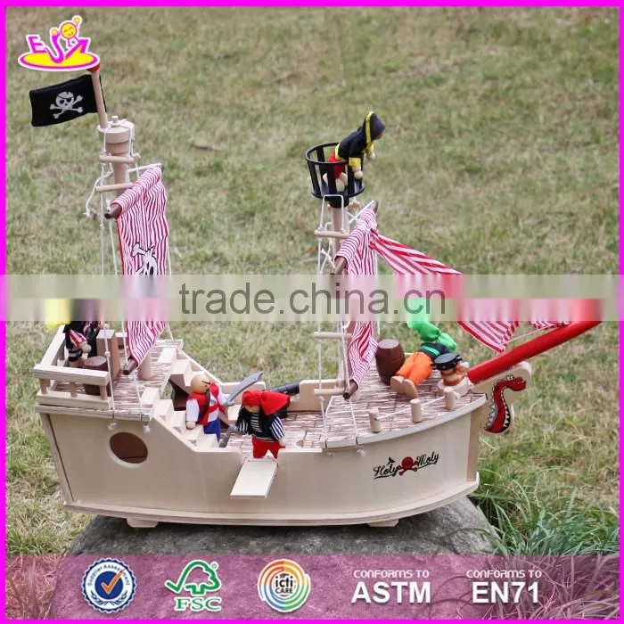 2017 New design 3d airplane building toy wooden puzzles for toddlers W03B071