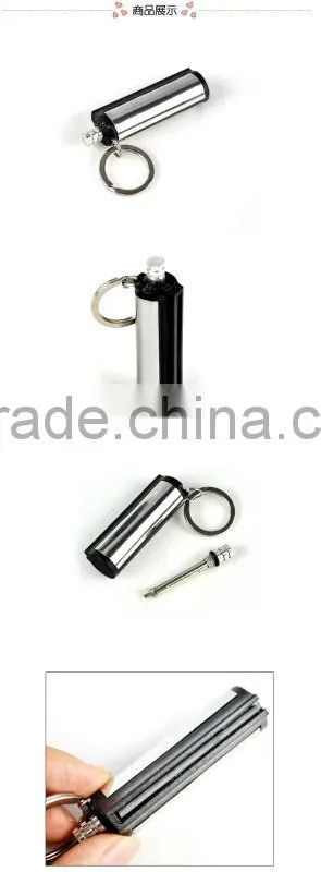 Outdoor Camping use Flints metal match fire starter lighter With Key Chain Silver
