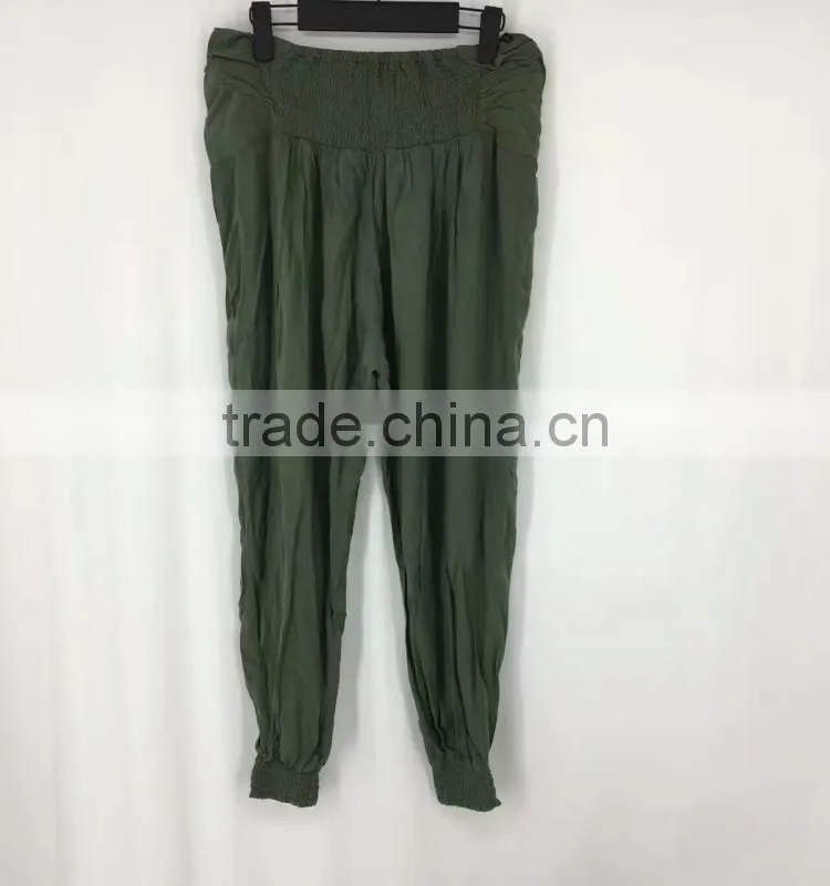 China suppliers stocklots women 100%rayon army trousers
