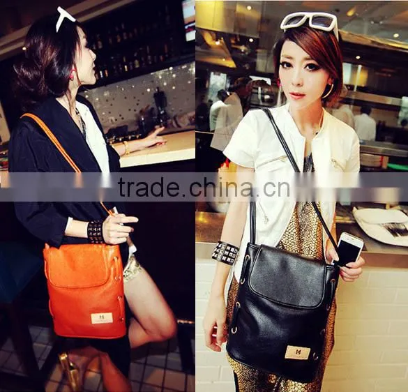 Women Candy Color Handbag Leather Cross Body Shoulder Bag Bucket Bag SV000837#