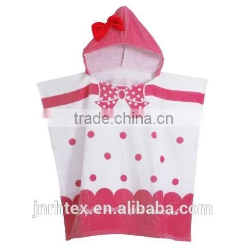Wholesale cotton cartoon printing kids hooded towels