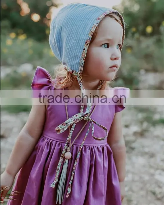 Tie Back Girls Dress Kids Clothing Wholesale Party Baby Girls Dresses Long Dress