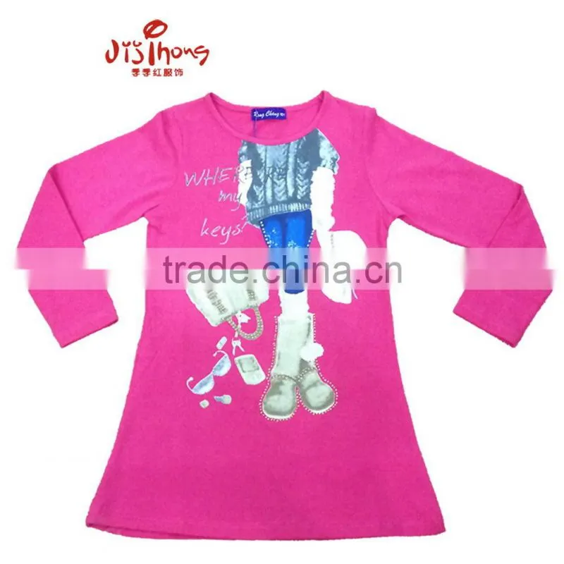 high quality Girl's long t-shirt wholesale china kids clothing