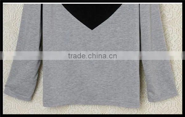 fashion new design european style love pattern girl long sleeve baggy t-shirt