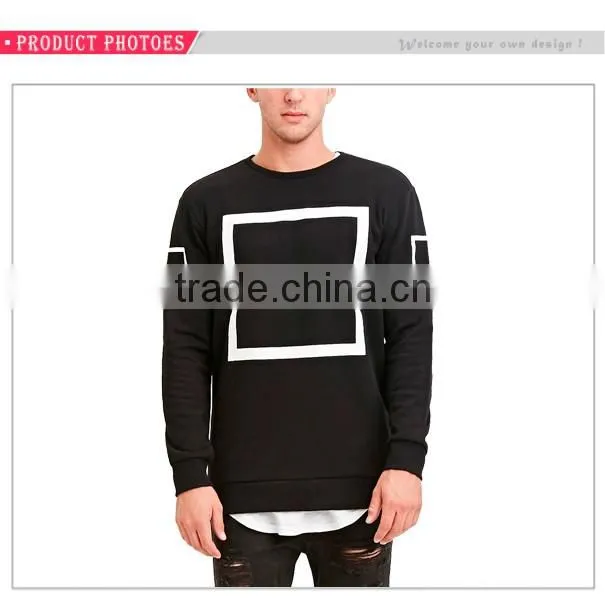Wensfashion Fleece Square Graphic Sweatshirt Blank Crewneck Sweatshirt For Men